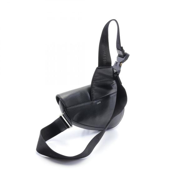 Dior Leather Bag Waist Body Black Saddle Bag - Picture 1 of 5